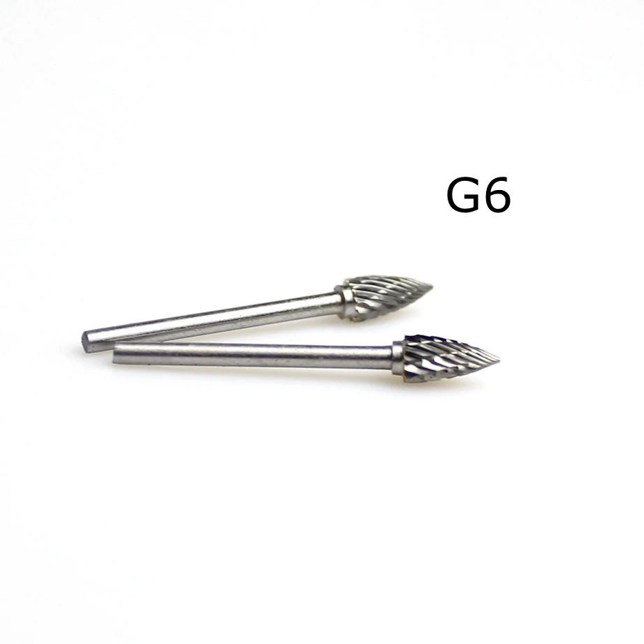 2 piece Taper Tungsten Steel Rotary Carbide Burs 3mm Shaft for Die Grinder Power Tool