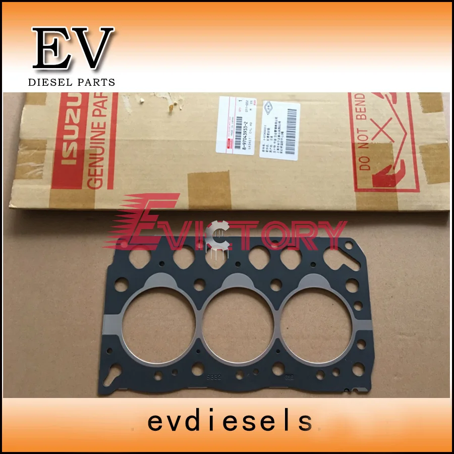 Genuine steel type 3LB1 cylinder head gasket 8-97043993-2 For Isuzu engine mini tractor