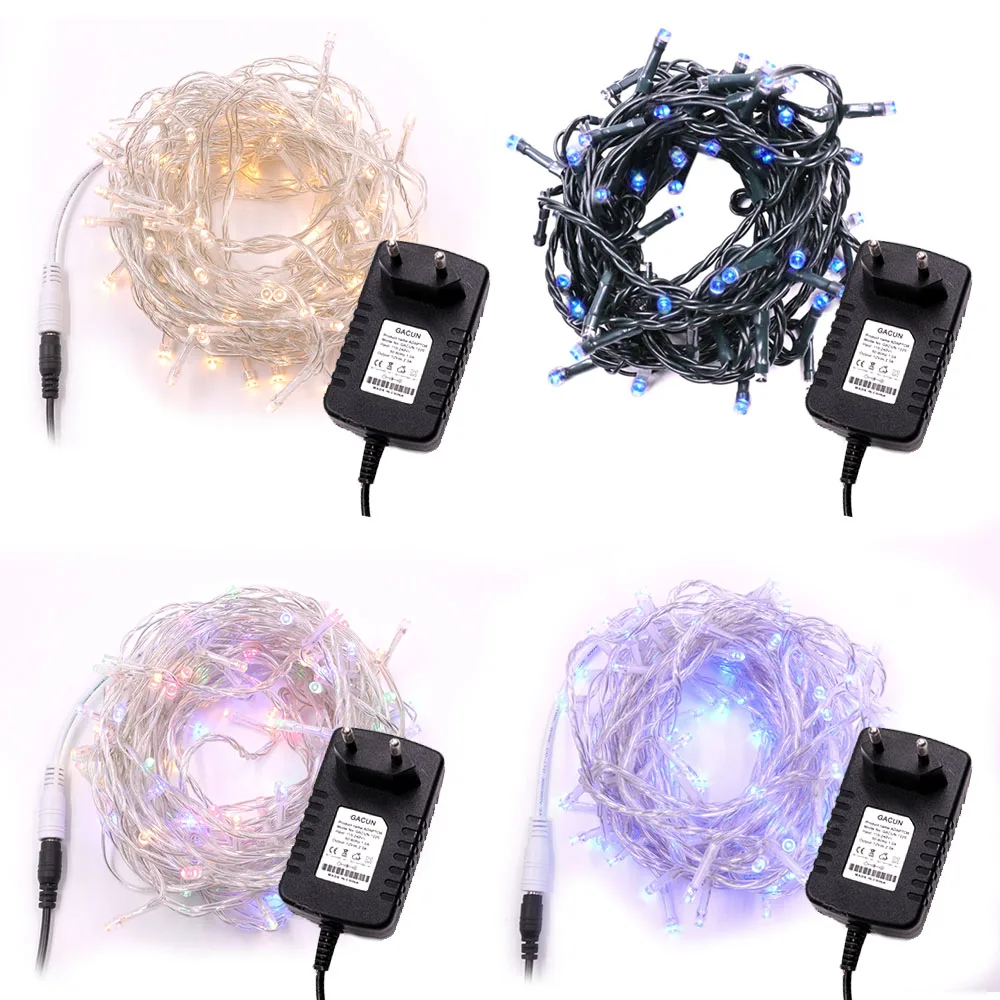 100/200 LED Fairy Lights DC12V Led String Garden Christmas Wedding Party Xmas Decor String Light 10M/20M UK/EU/AU/US Adapter