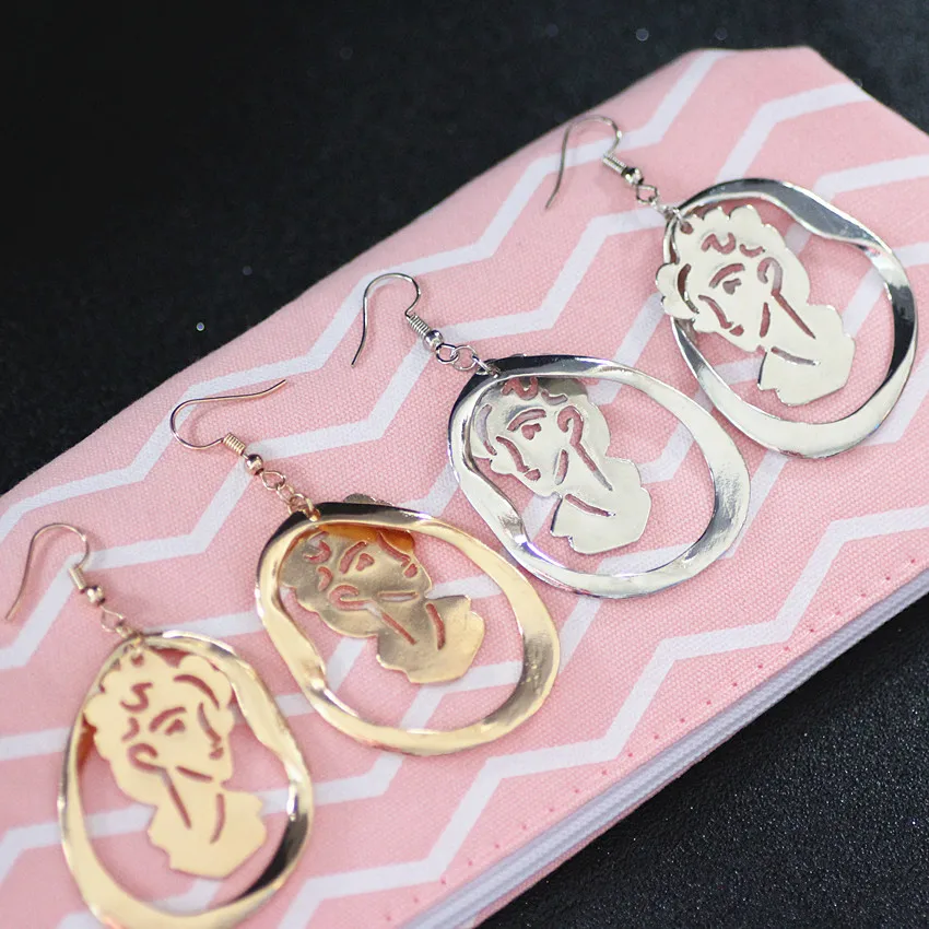 E035 البساطة الرجعية الجوف المرأة انخفاض الأقراط الوجه، الأزياء والمجوهرات بالجملة