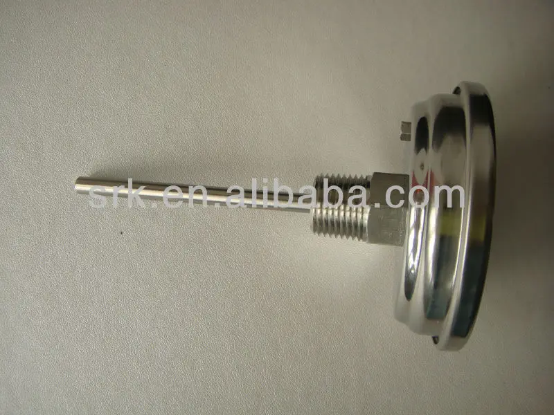 0-500C China bimetal thermometer with back connection,SS304,3 inch dial fast delivery,high quality