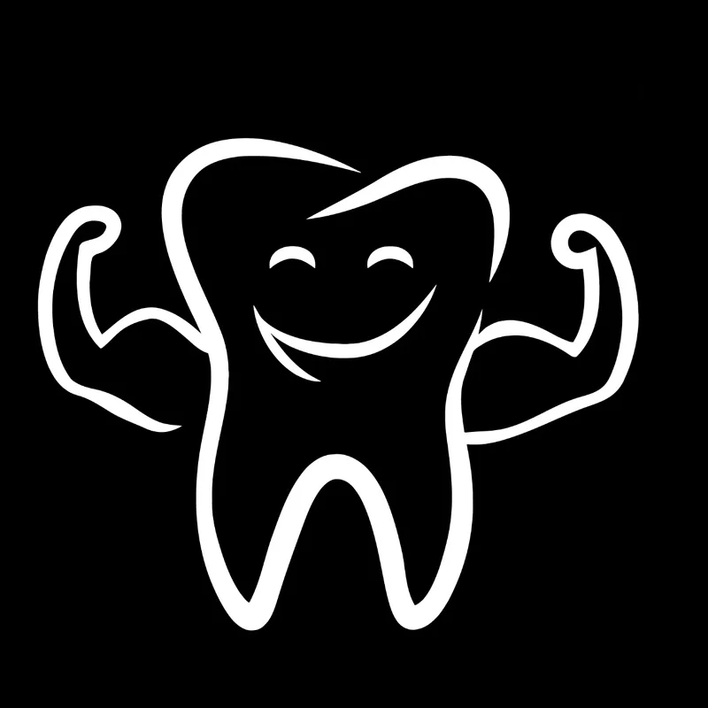 YJZT 17X14CM Cartoon Funny TEETH Smile Vinyl Decal Car-styling Car Window Sticker Black/Silver S8-1423