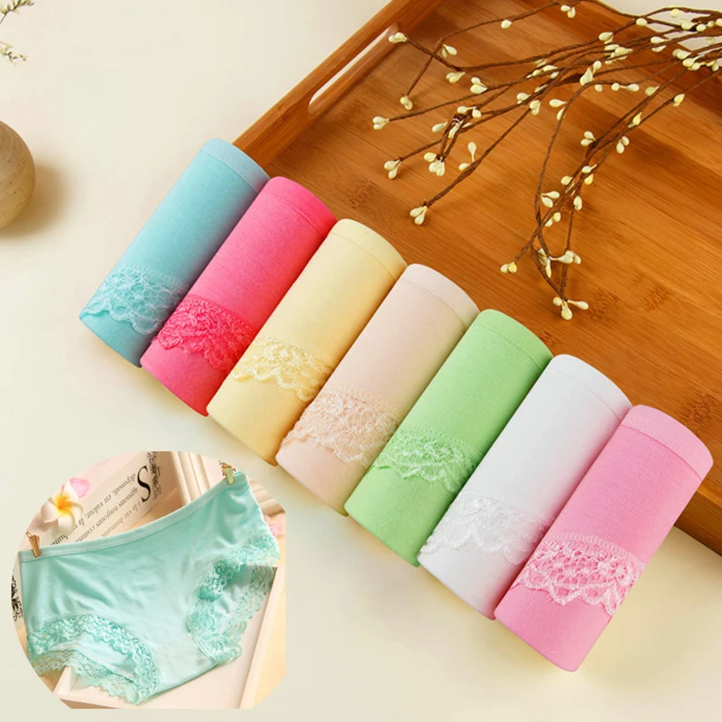 7 ชิ้น/ล็อตชุดชั้นในฝ้ายผู้หญิงเซ็กซี่กางเกงหญิงกางเกง Slim Calcinha ชุดชั้นในกางเกงขาสั้นพิมพ์กางเกง G String สำหรับ Women Underpant