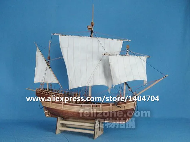 Italian Classic wooden sail boat scale 1/50 Columbus Trade merchant  Pinta ship wooden Model kits