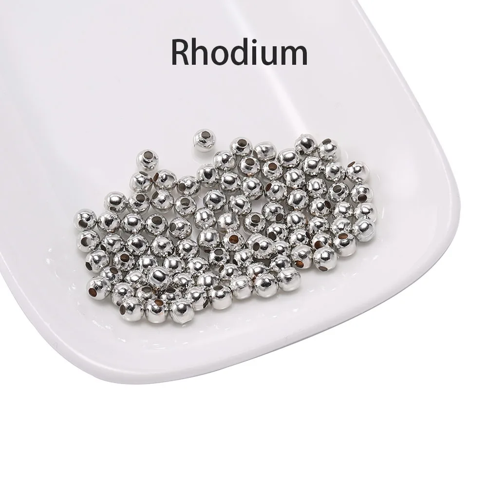 30-500 teile/los 2-10mm Gold Farbe Runde Spacer Perle Ball Ende Metall Rocailles Für Armband Halskette DIY Schmuck Machen Zubehör – Detail 9
