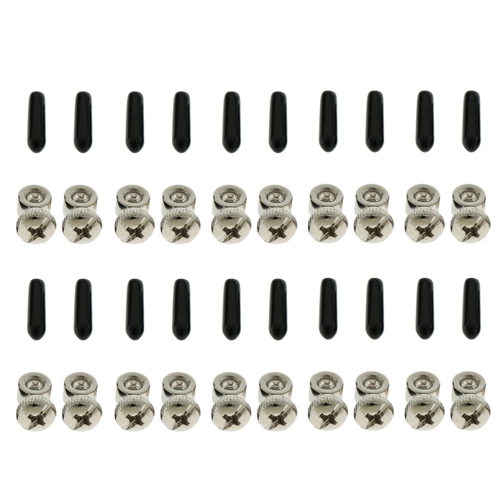 10 Sets Spare Screws & Black End Caps Cover Replacing Hardware for Speed Jump Rope Skipping Ropes