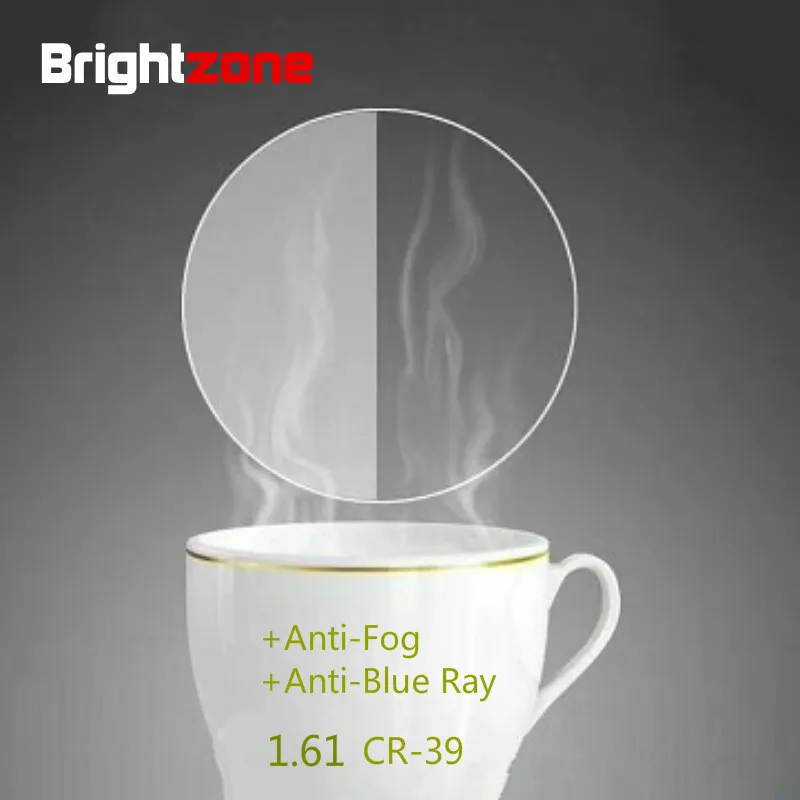 

Brightzone New Anti-Blue Light Anti-Fog Two-in-one 1.61 CR-39 Resin Spectacle Lenses Ultra-thin Myopia Plain Glasses Rx Lens