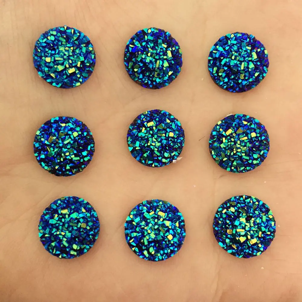 80pcs AB Resin 12mm Bling Ore round  flat back  rhinestone Wedding Ornaments  diy appliques D67*2