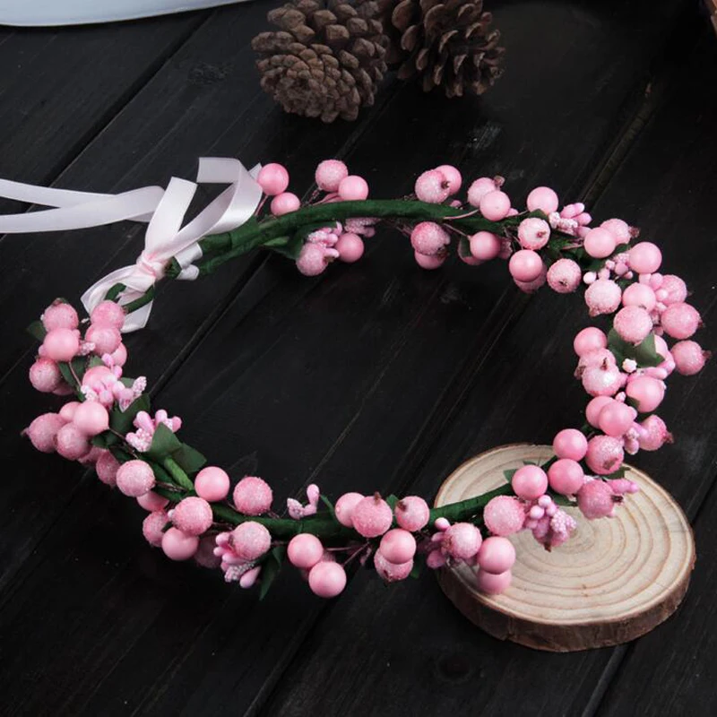 1 قطعة/الوحدة النساء أغطية الرأس اللؤلؤ رئيس-الحلي بيري Hairbands زهرة اكسسوارات للشعر للعروس الزفاف غطاء الرأس