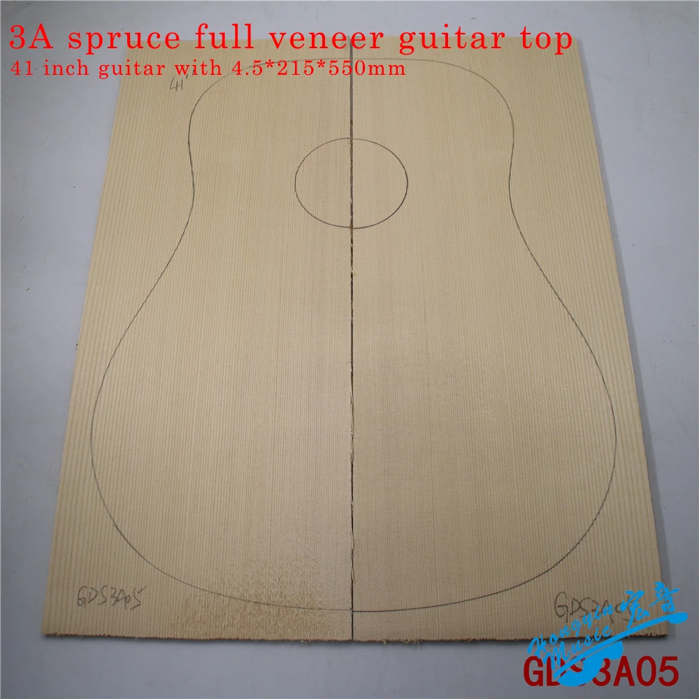 AAA High Grade Alps Spruce Full Veneer Guitar Top 41 Inch DIY Original Wood Guitar Panel Guitars Making Material 4.5*215*550mm