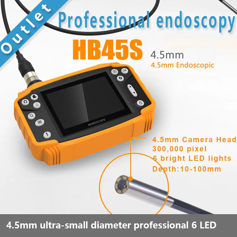 SmartFly HB45S 4.5 مللي متر 3 متر 3.5 "LCD التنظير Borescope الأفعى التفتيش DVR مركبة التفتيش خط أنابيب