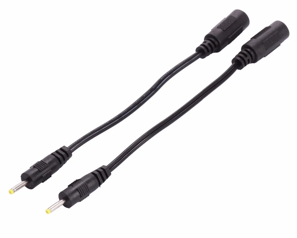 2PCS AC Adapter Cord 2.1mm x 5.5mm Female to 2.5mm x 0.7mm Male DC Plug Extension Cable for LED, CCTV, Monitors