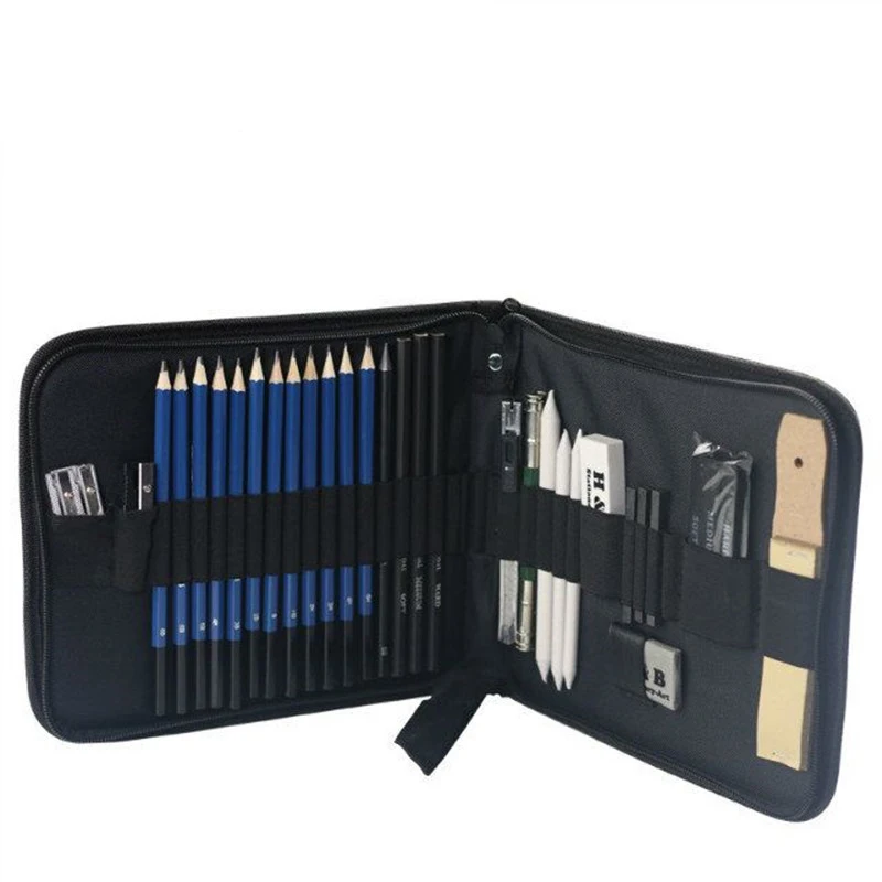 

32Pcs/lot Sketch Drawing Tool Set Profession Painting Set Art Supplies Pencil Stick Eraser Knife Pencil Extender Sharpener