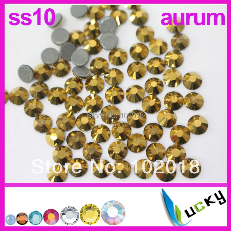 1440pcs! Hot sale highest quality HOT FIX DMC rhinestones Copy swarov 2038 ss10/3mm Aurum Strass crystal Beads for Sewing