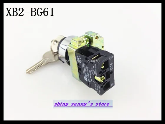 1Pcs XB2-BG61  2 Position 1 NO Normally Open 1 N/O Key Operated Selector Switch Spring Reset Momentary Brand New