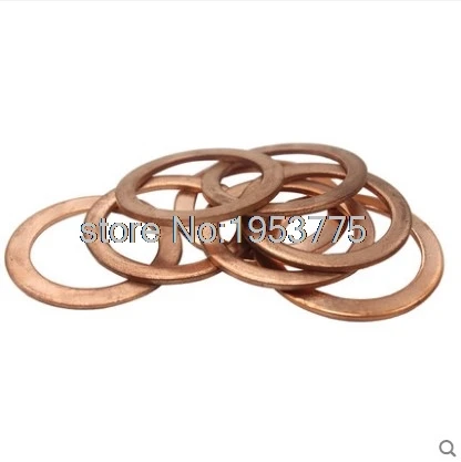 10pcs 12mm x 6mm x 1mm Copper Crush Washers Seal Flat Ring Fastener Replacement