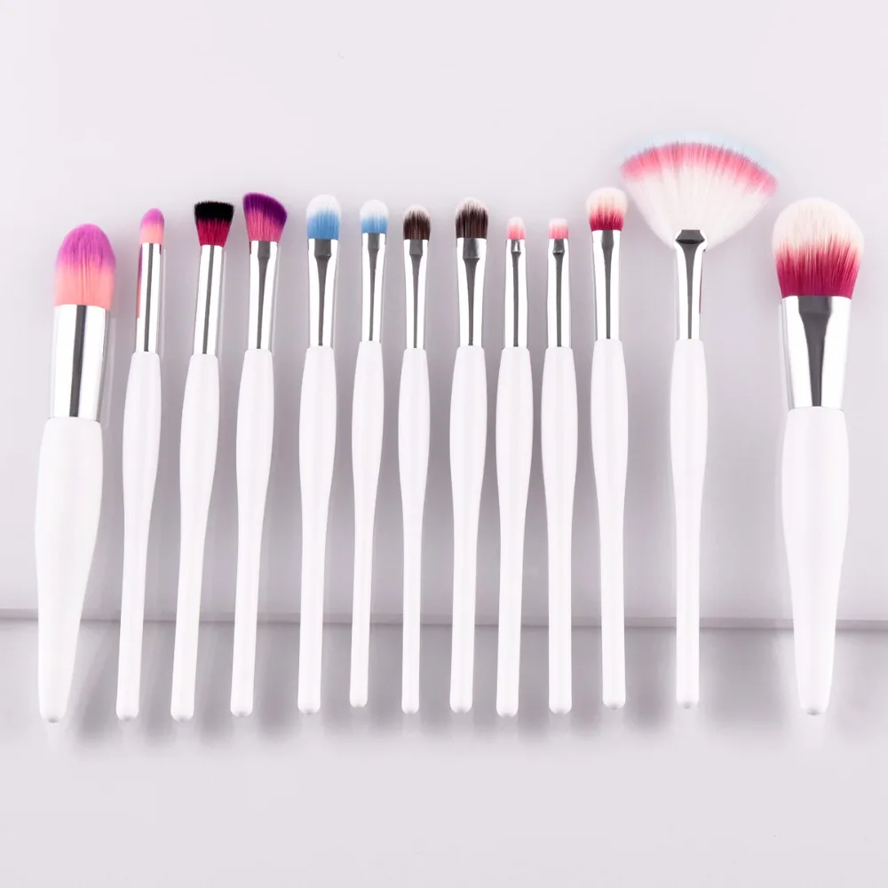 Multicolor Soft Synthetic Hair Makeup Brushes Set Wood Handle Foundation Powder Concealer Blush Brush Cosmetic Make Up Brush Kit