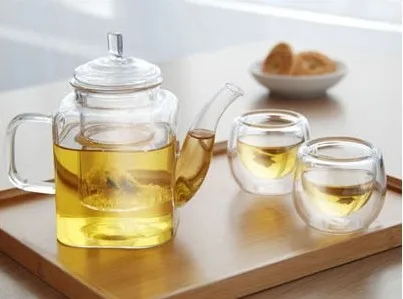 1PC hot selling heat resistant glass flower and black tea square teapot 400ml OL 0124