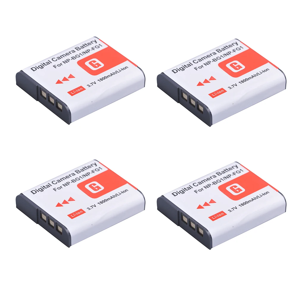 Tectra 4Pcs NP-BG1 NP-FG1 NP BG1 NP FG1 bateria + Digital Charger for Sony DSC-H3 DSC-H7 DSC-H9 DSC-H10 DSC-H20 DSC-H50 DSC-H55