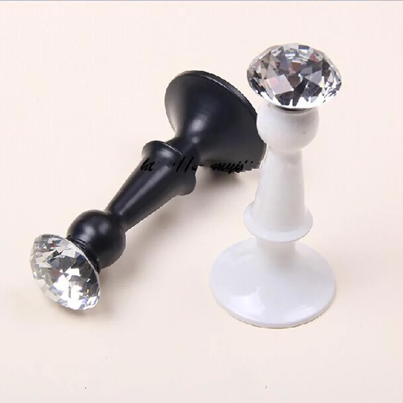 Glass Decorative Wall Hooks  Black  white Metal Crystal clothes bag curtain cap home clothes shop hooks