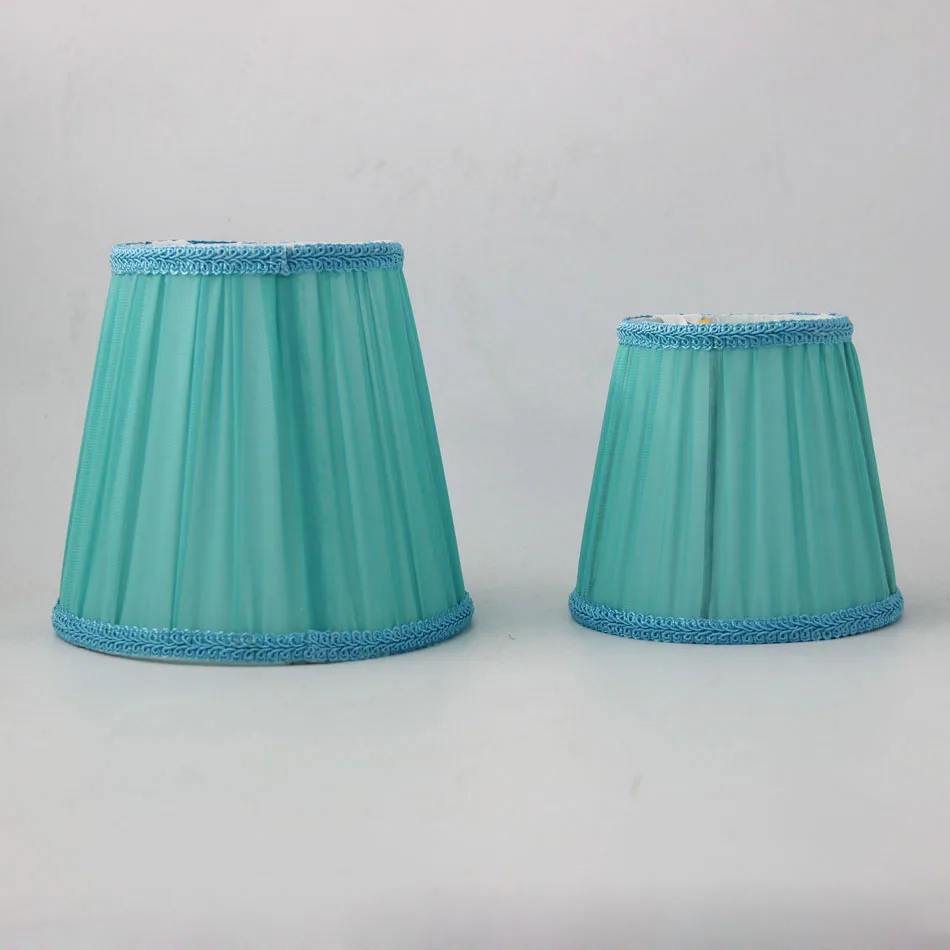 Dia 15.5cm / 12.5cm Light Blue Color Wall Lamp Shade, Fabric Lampshade Chandelier, E14/Clip on