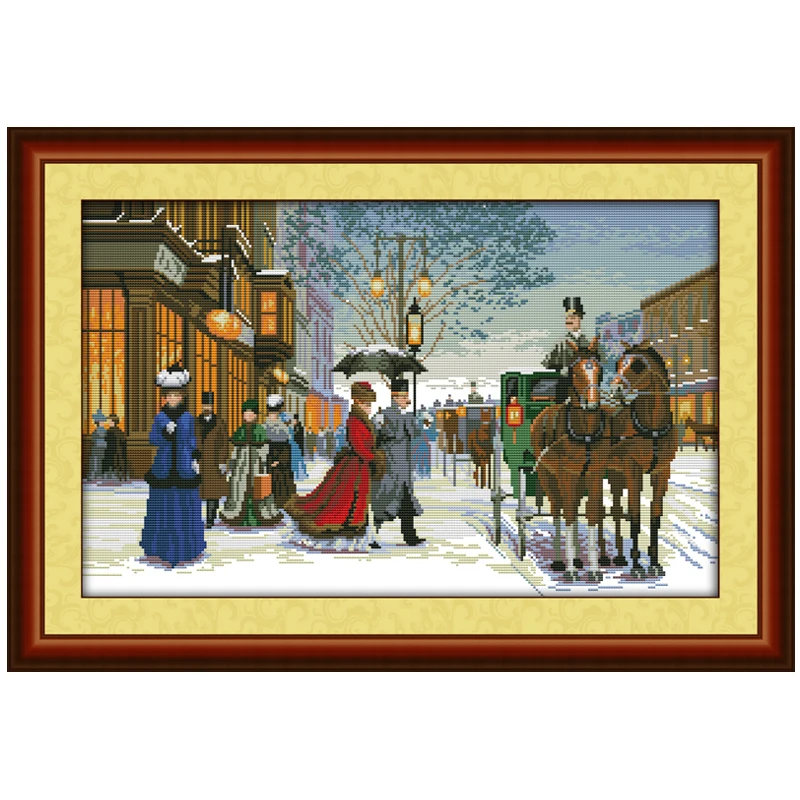 Twilight in Foreign Country Patterns Counted Cross Stitch Set 11CT 14CT 16CT Stamped DMC Cross-stitch Kit Embroidery Needlework