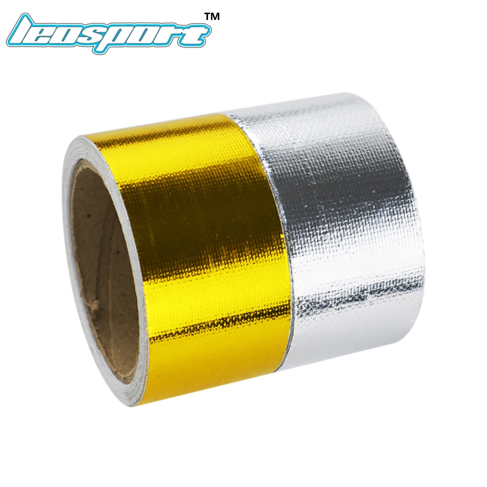 5m/piece Heat Shield Wrap Tape Reinforced Tape Adhesive Backed Heat Shield Resistant Wrap Exhaust Wrap