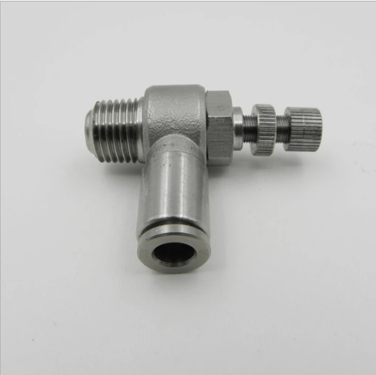 tube size 8mm-1/8 PT thread pneumatic stainless steel 316 push in fittings control the speed of airflow