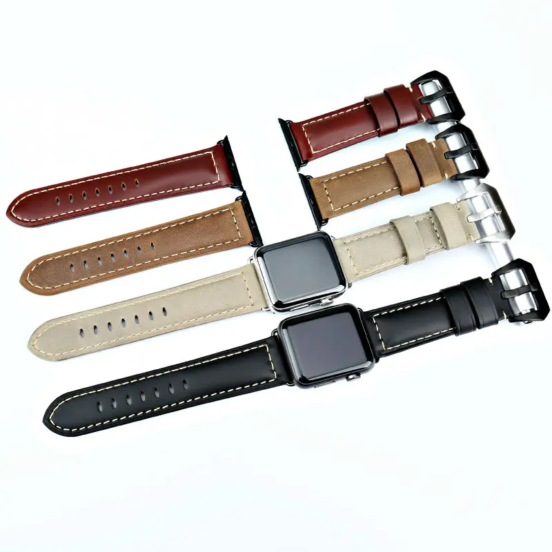 MAIKES Vintage leather Strap For Apple Watch Band 45mm 41mm 44mm 40mm 42mm 38mm Series 7 6 SE 5 4 3 iWatch Watchband