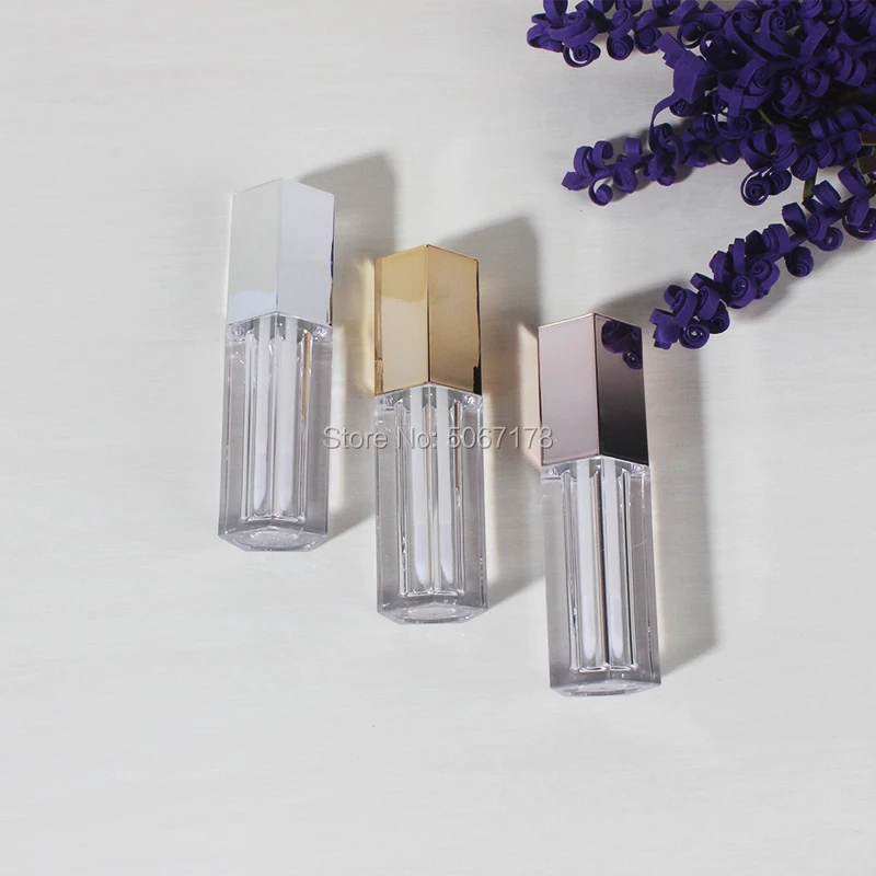 10/20/30/50pcs 4.5ml Empty Lip Gloss Tube Lips Balm Bottle Brush Container Mini Refillable Bottle Lipgloss Tube Silver/Rose Gold