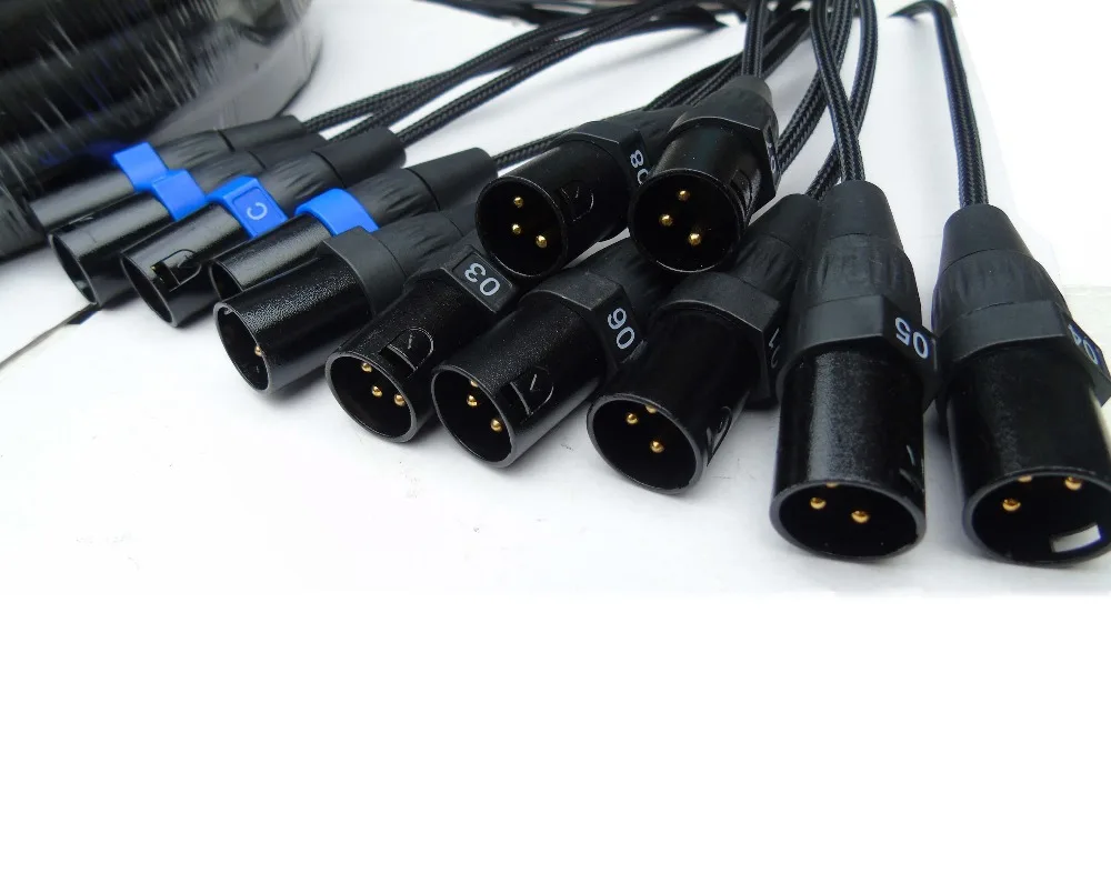 NMBJCKO 50FT 12 Channe Audio Snake Cable with 3 Pin XLR Snake Cable Male to Male connector to XLR Combo Jack socket