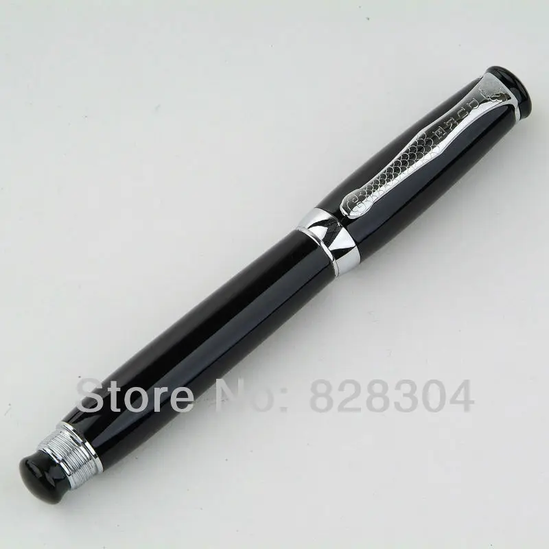 pen SHIPPING DUKE 619 NOBLE MENTOR PRIEST BLACK AND SILVER BROAD NIB FOUNTAIN PEN