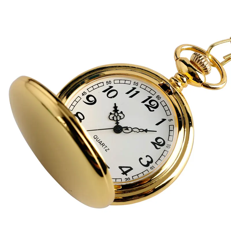 FOB Chain Full Hunter Castle Cool Gold Chain Modern  Men Women Gift Causal Pocket Watch  Smooth Fashion Pendant Quartz