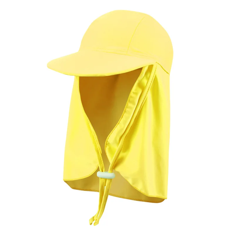 Swimming Cap UPF50 Sunscreen Children Summer Big Brim Beach Flap Cap Ear Cover Neck Protection Sun Hat Kids Boy Girl Anti UV