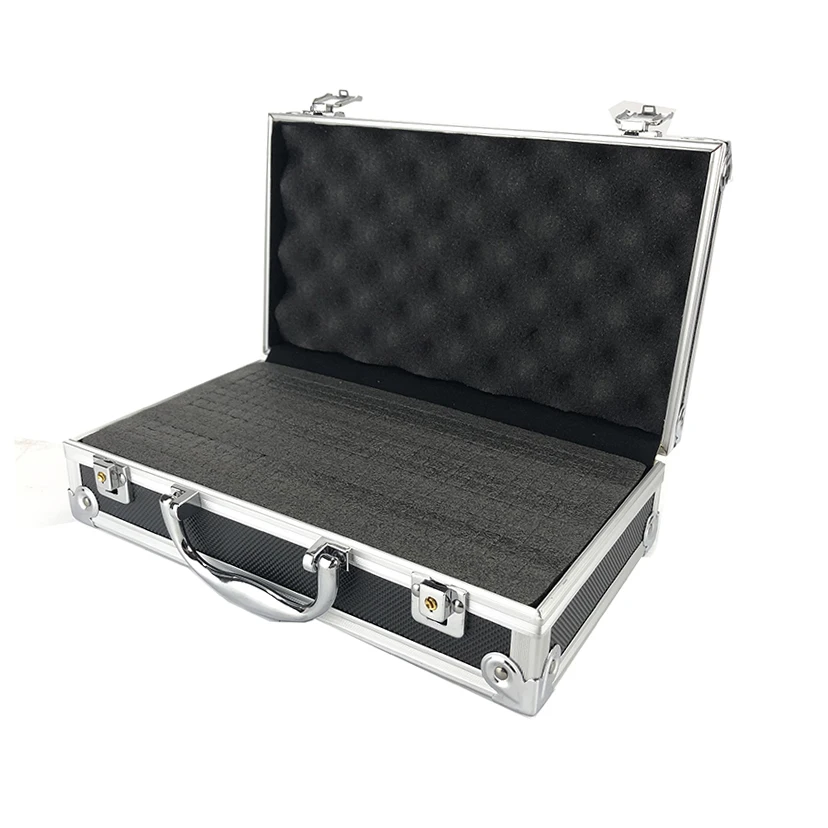 Aluminum Alloy Tool Box Lining Instrument Box Portable Storage Case Suitcase Toolbox 300*170*80mm with Sponge File Box