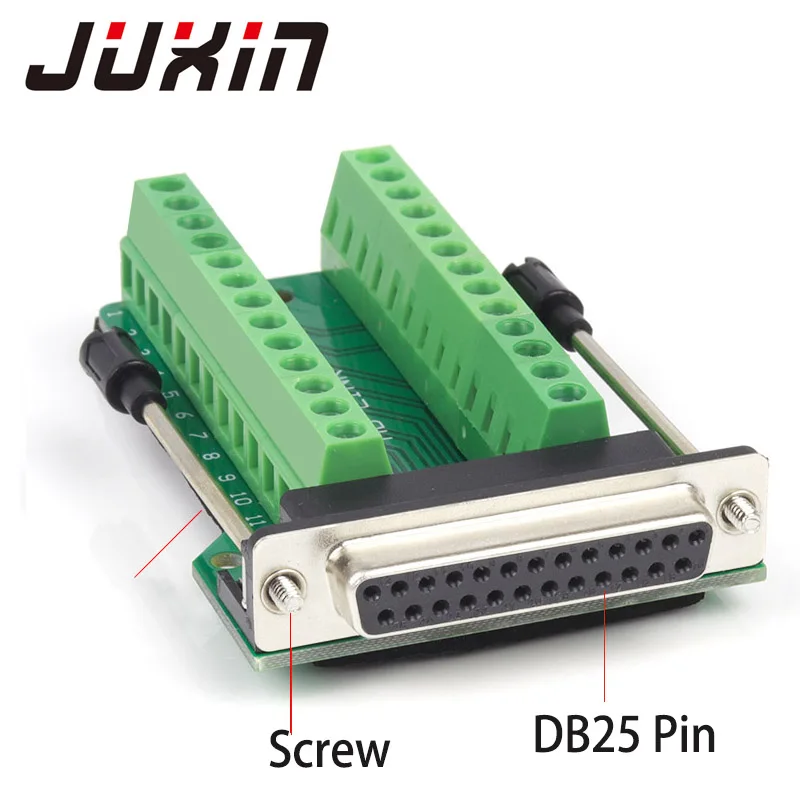 D-SUB Connectors DB25 25Pin Male DB25 Female Adapter Board RS232 Serial to Terminal Signal Module 25Pin PCB Board  Connectors