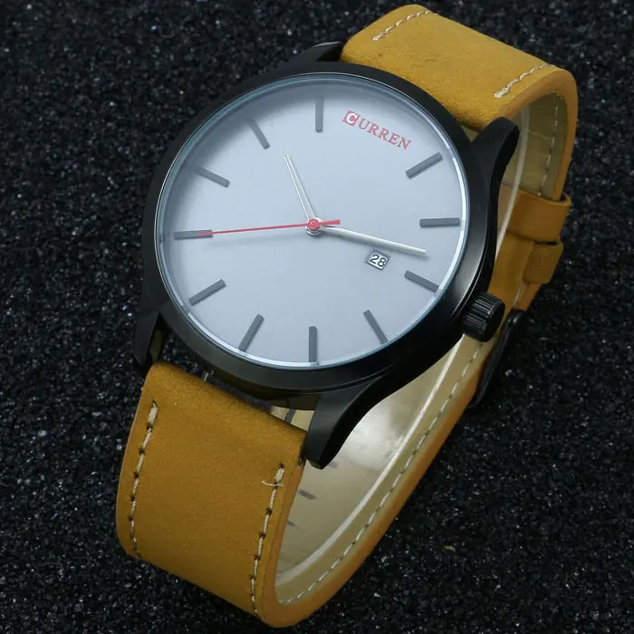 2016 New CURREN Top Brand Watches Men High Quality Leather Calendar Quartz Clock Male Sport Wristwatch 3ATM Relogio Masculino