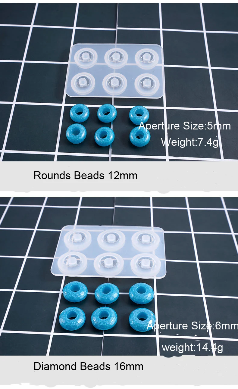 1PC Round Diamond Beads Liquid Silicone Expoxy Mold Resin Jewelry Mold UV Pendant Jewelry Accessories Handcraft Jewelry Tool