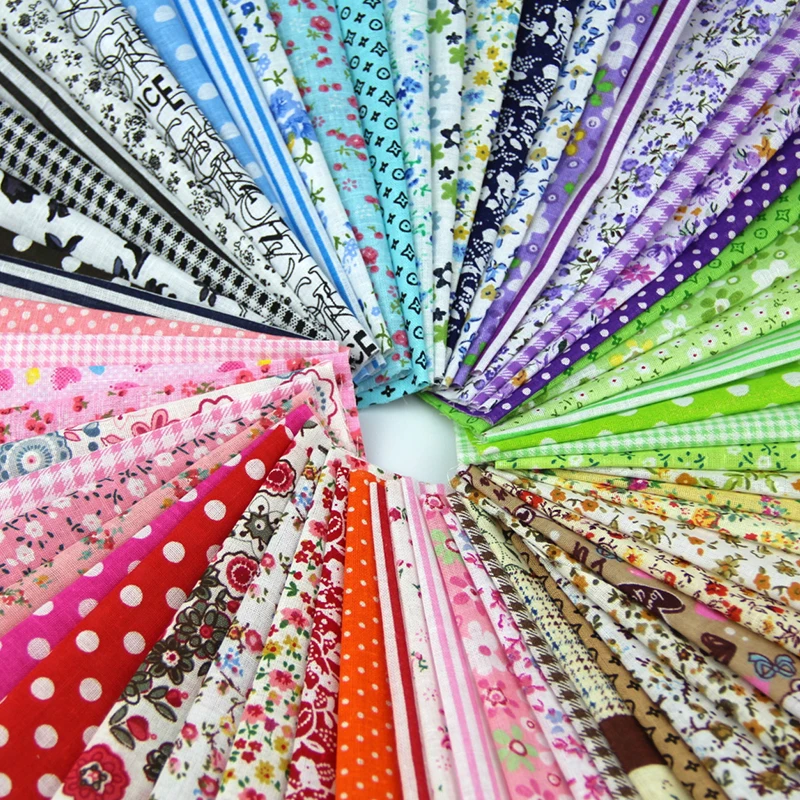 50 Pcs 10*10cm Cotton Fabric  diy Patchwork Handmade Charm Pack Patchwork Bundle Fabrics DIY Textiles Fabric Sewing Scrapbook