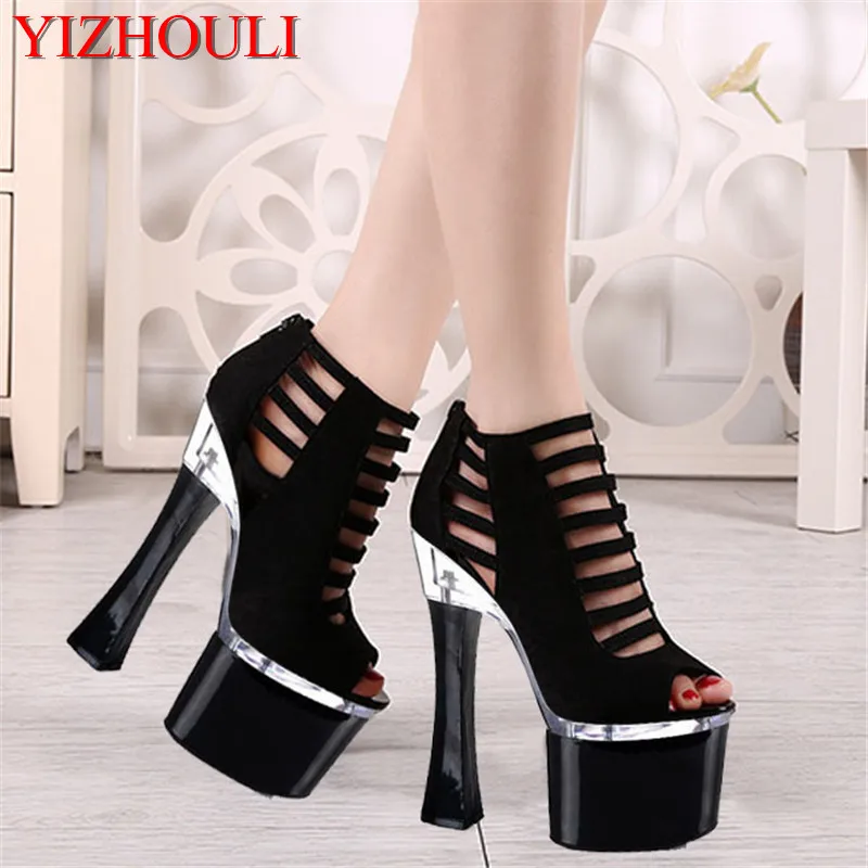 

new 18 cm super high heels stage shows the fashion runways sandals Size code for women's shoes