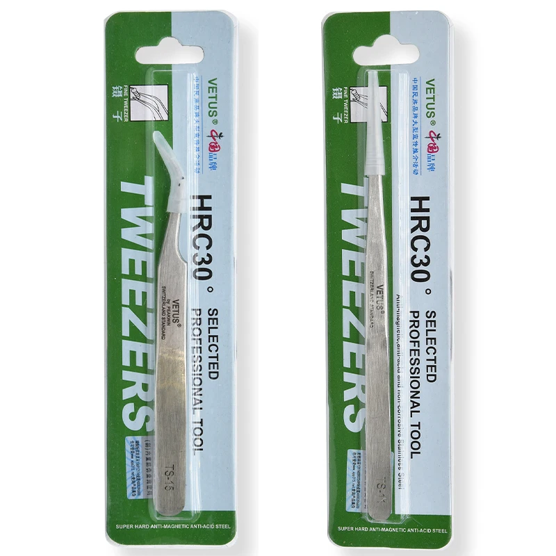2 ชิ้น/ล็อต Precision แหนบ Vetus อิเล็กทรอนิกส์อุตสาหกรรมสแตนเลสสตีลแหนบ Pinzas Forceps โค้งตรง Tip เครื่องมือ