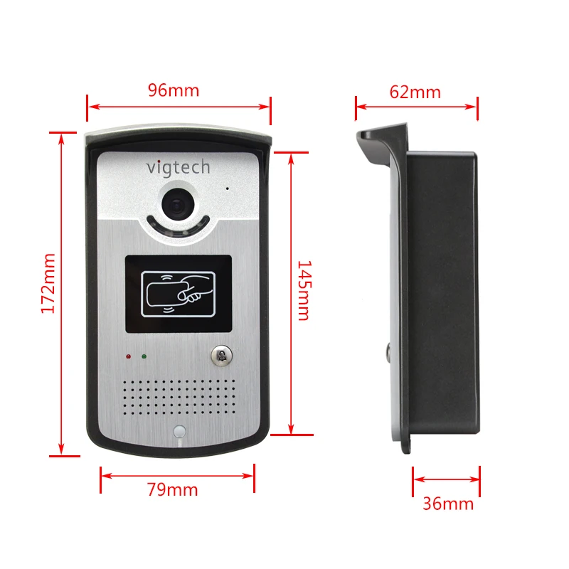 Vigtech Video Door Phone with Intercom Key System Bell Outdoor Unit Camera IR Night Vision For Home/Apartment Waterproof Phone