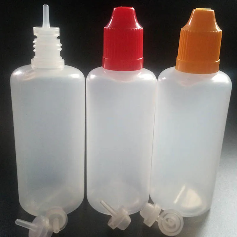 500pcs Empty Plastic Refillable Bottle PE 60ml E Liquid Eye Dropper Bottle with Childproof Cap for E Vapor juice Nail Gel