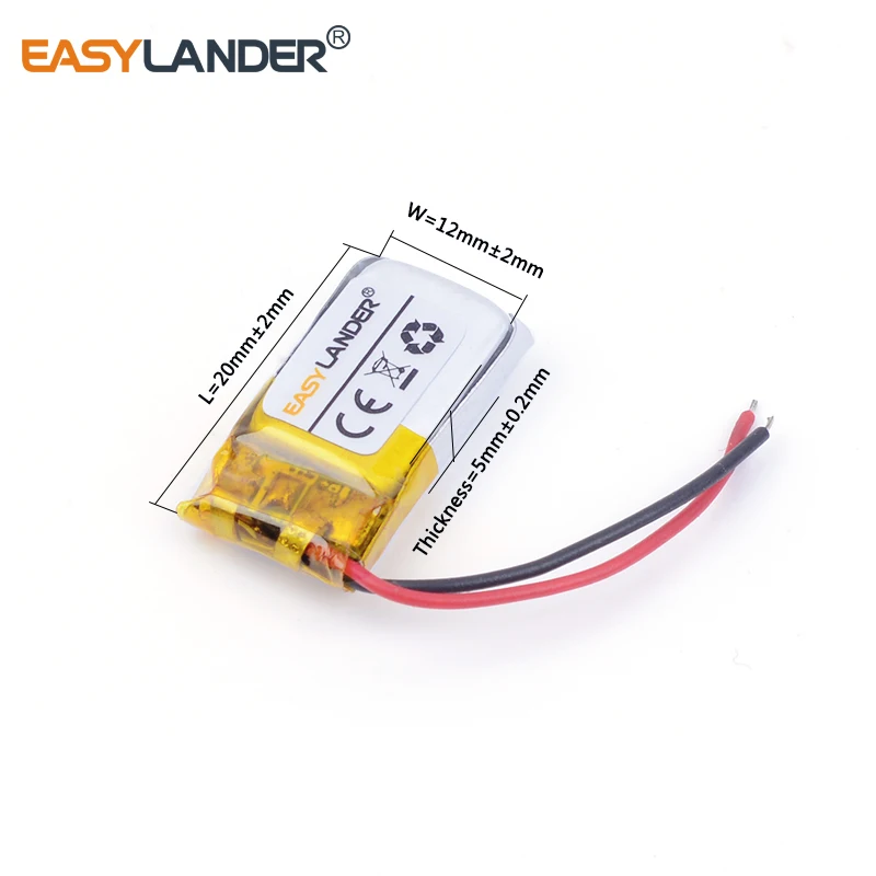 3.7V 80mAh Rechargeable Li-Polymer Li-ion Battery For bluetooth headset mouse Bracelet Wrist Watch Self-timer bar 501220 501218