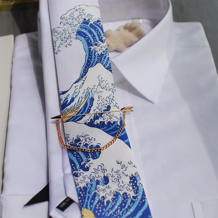 Free shipping men\'s male man fashion Kanagawa redesigned fantasy series tie wedding hosted Western European party gift necktie