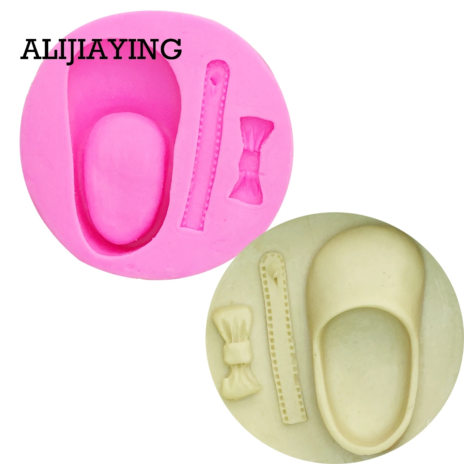 M0094 Cute Baby Shoes Bow Silicone Cake Molds Chocolate Clay Candy Mold Fondant Cake Decorating Tools