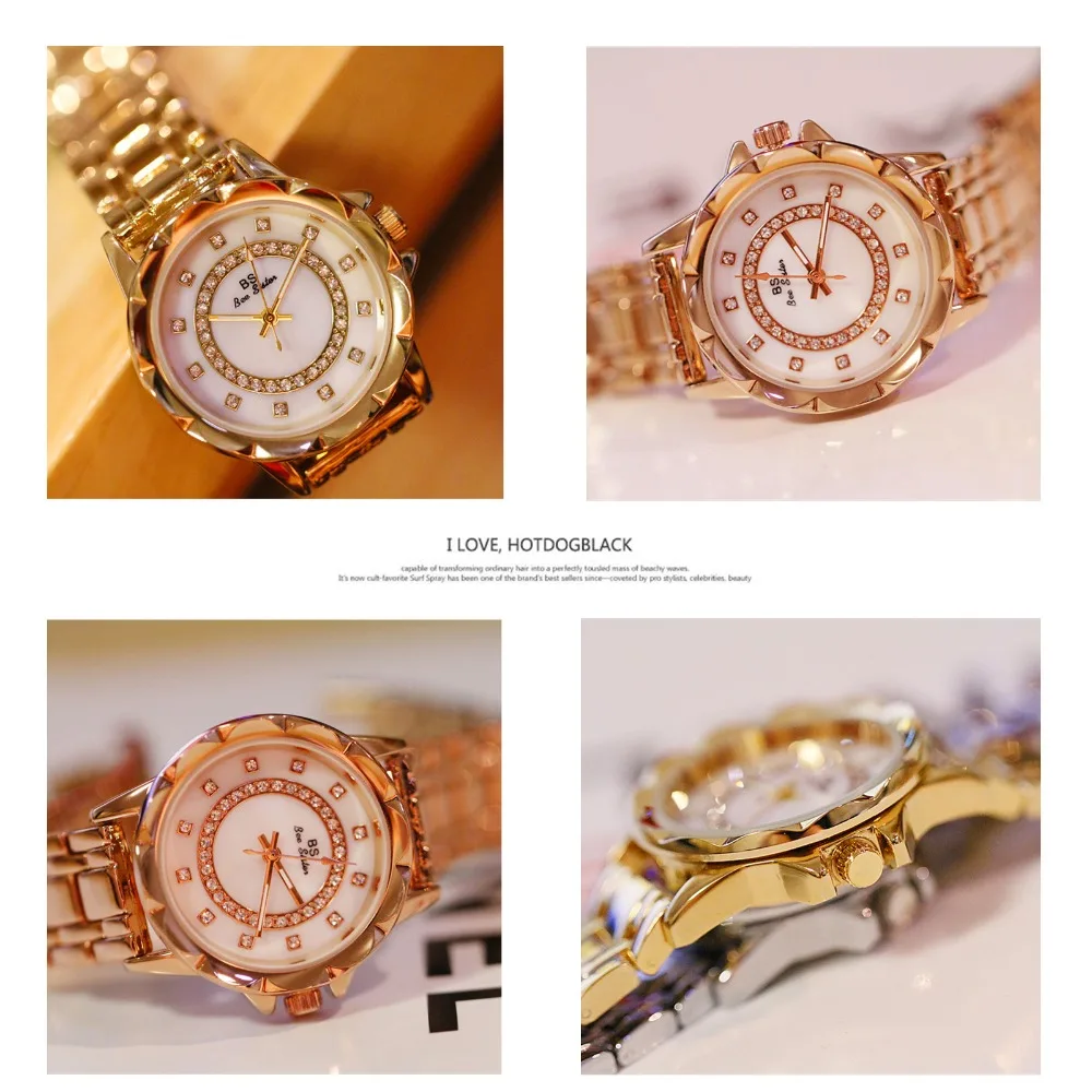 Diamant Damen uhr Luxusmarke Strass elegante Damen uhren Roségold Uhr Armbanduhren für Frauen Relogio Feminino