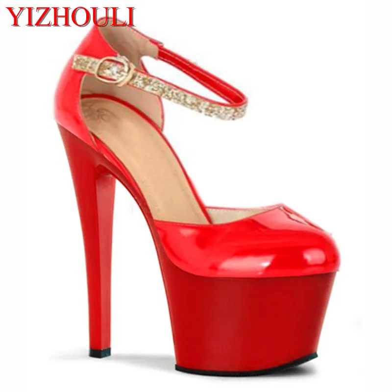 

High heel nightclub women's shoes, waterproof platform 17cm slipper shoes, flash powder Dance Shoes