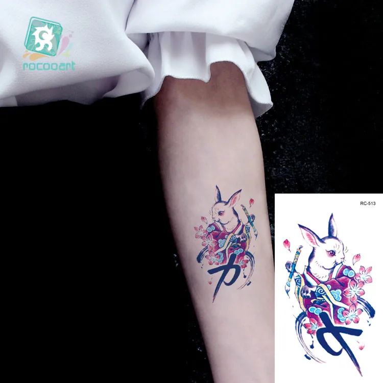 Rocooart Animal Waterproof Temporary Tattoo Sticker Flamingo Cat Fox Tatoo Body Art Women New Fake Taty Tatuaje Cute Small Tatto