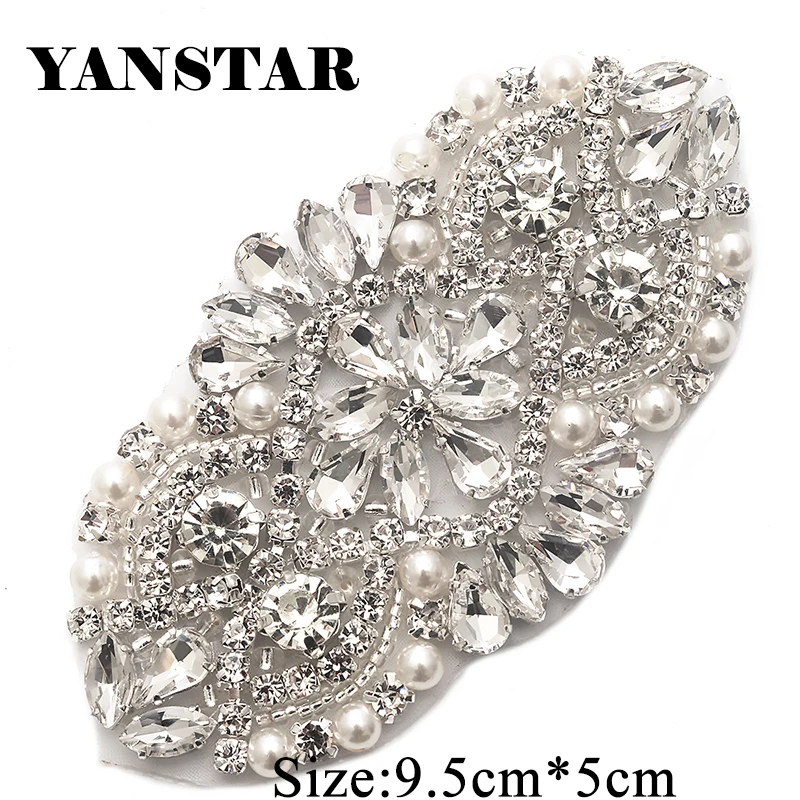 YANSTAR Hand Bridal Sash Rhinestone Applique Crystal Sewing Decoration On Wedding Dress Belt Rhinestone Applique Accessory YS865